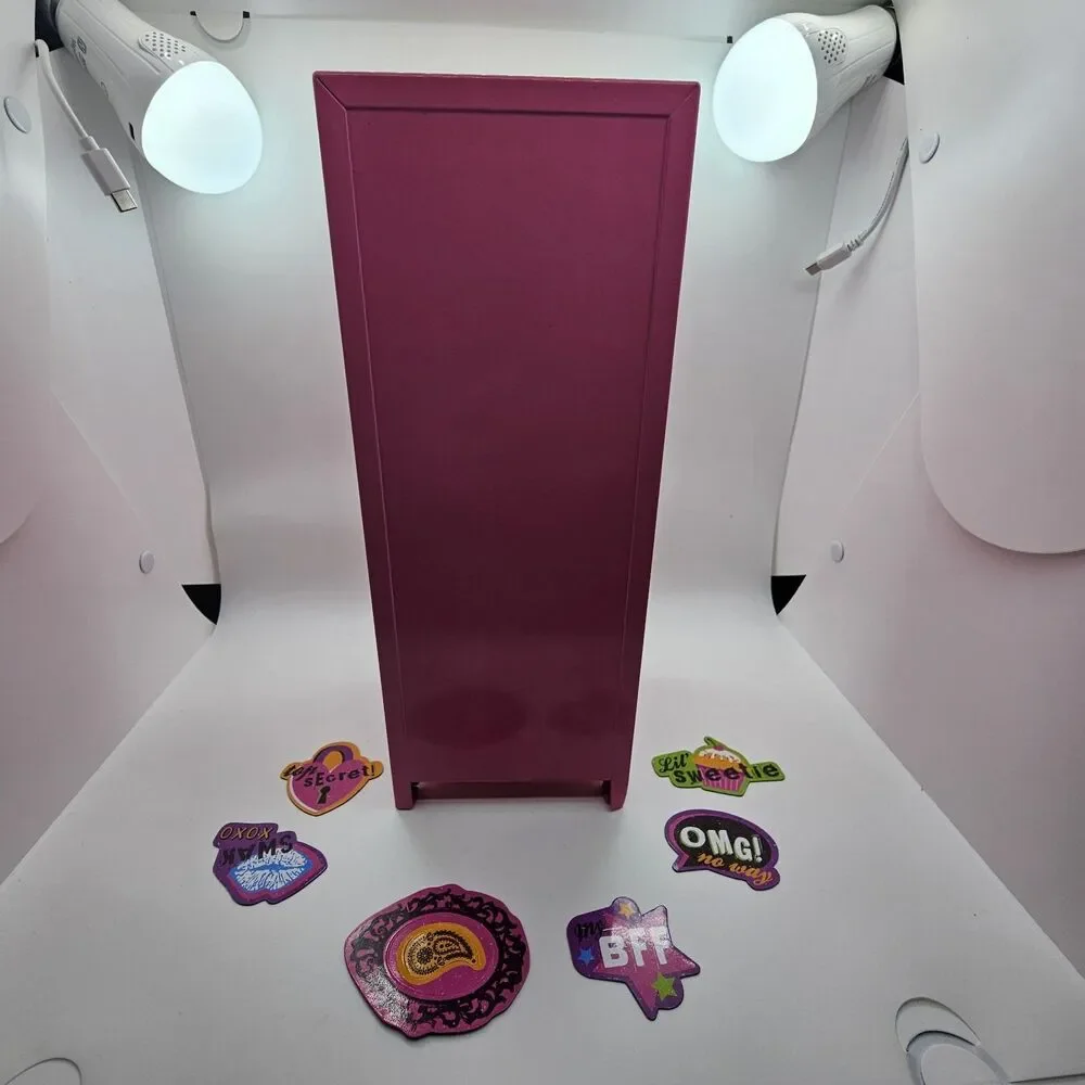Schylling Girl Talk Locker Playset Pink Metal Magnet Stickers NIB